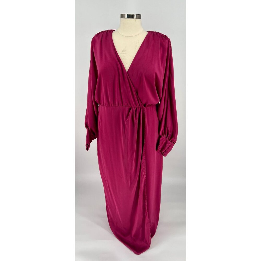 Eloquii - Wrap Dress With Long Sleeves & Elastic Waist (20)